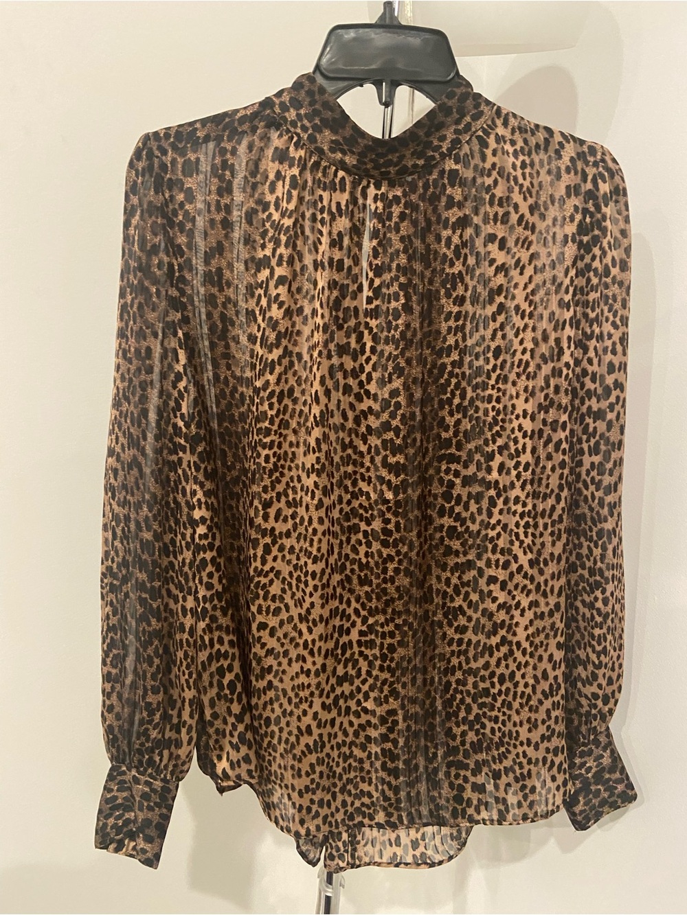 H&M Sheer Leopard-Print Blouse in Brown and Black - Picture 2 of 3